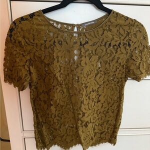 Chic Lace Blouse in Olive